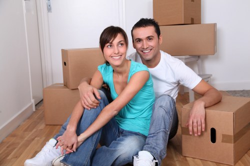 Boxes, books, and luggage arranged for student storage in Southall