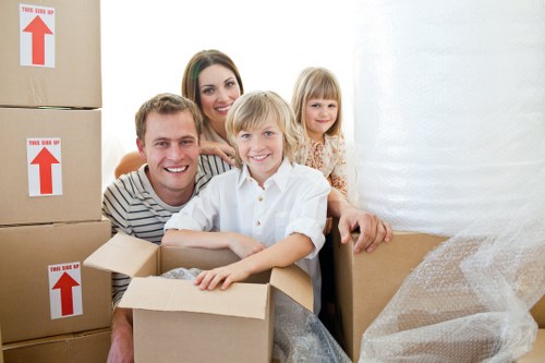 Business and household items arranged in short-term storage in Southall