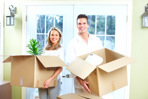 Boxes and household items prepared for small removals in Southall