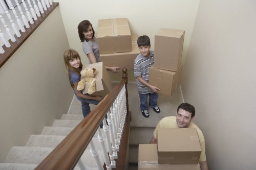 Packed furniture ready for safe storage in Southall